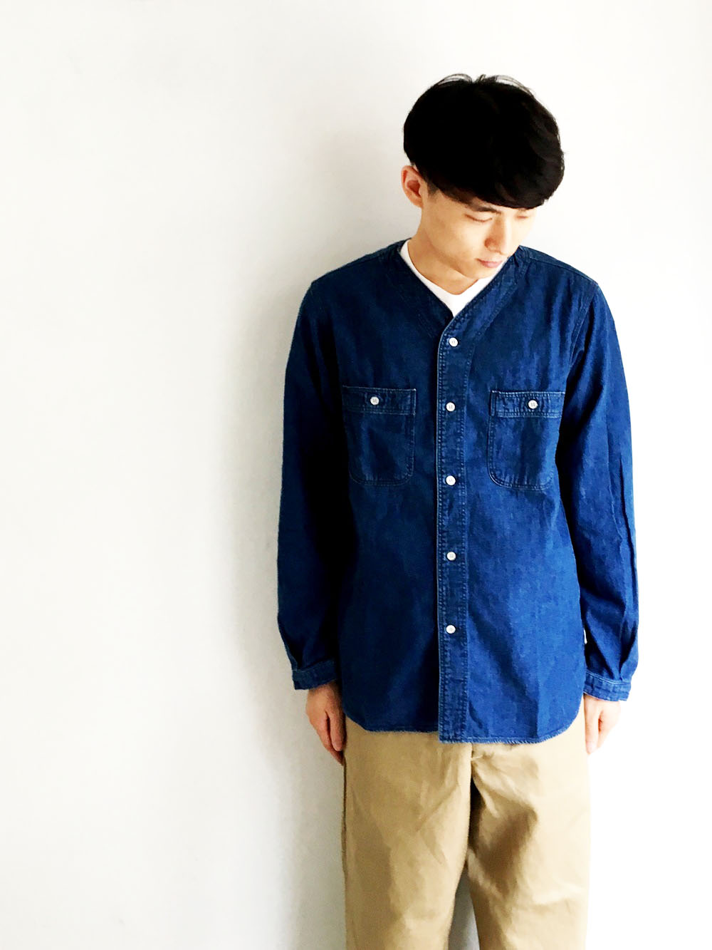 orSlow _ ノーカラーシャツ / Denim | R1