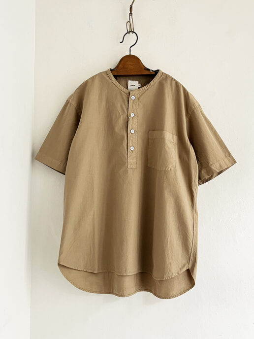 RINEN _ 80/2ブロード半袖プルオーバーバンドカラーシャツ