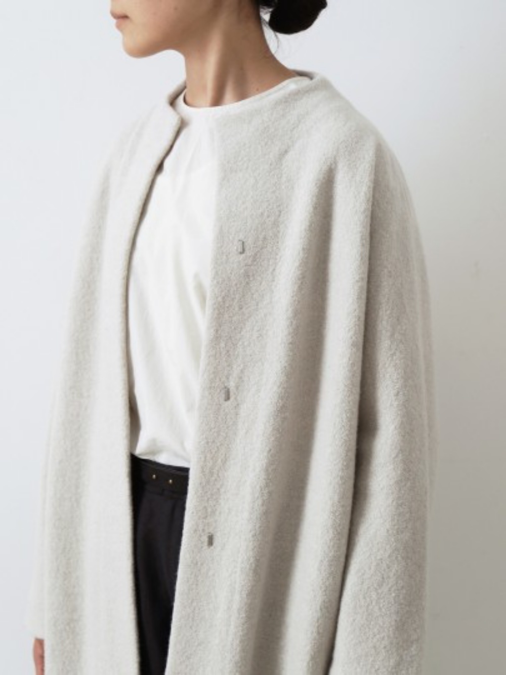 Evam Eva Women プレスウール ロングコート Ivory R1