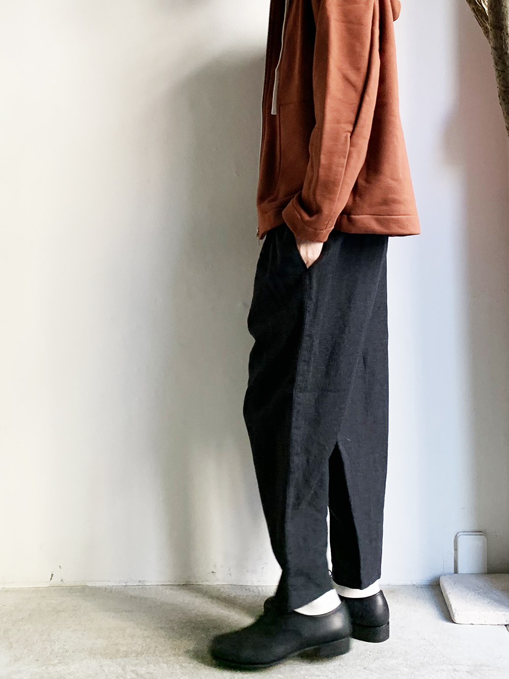 ordinary fits _ ナローボールパンツwool linen/ Gray | R1