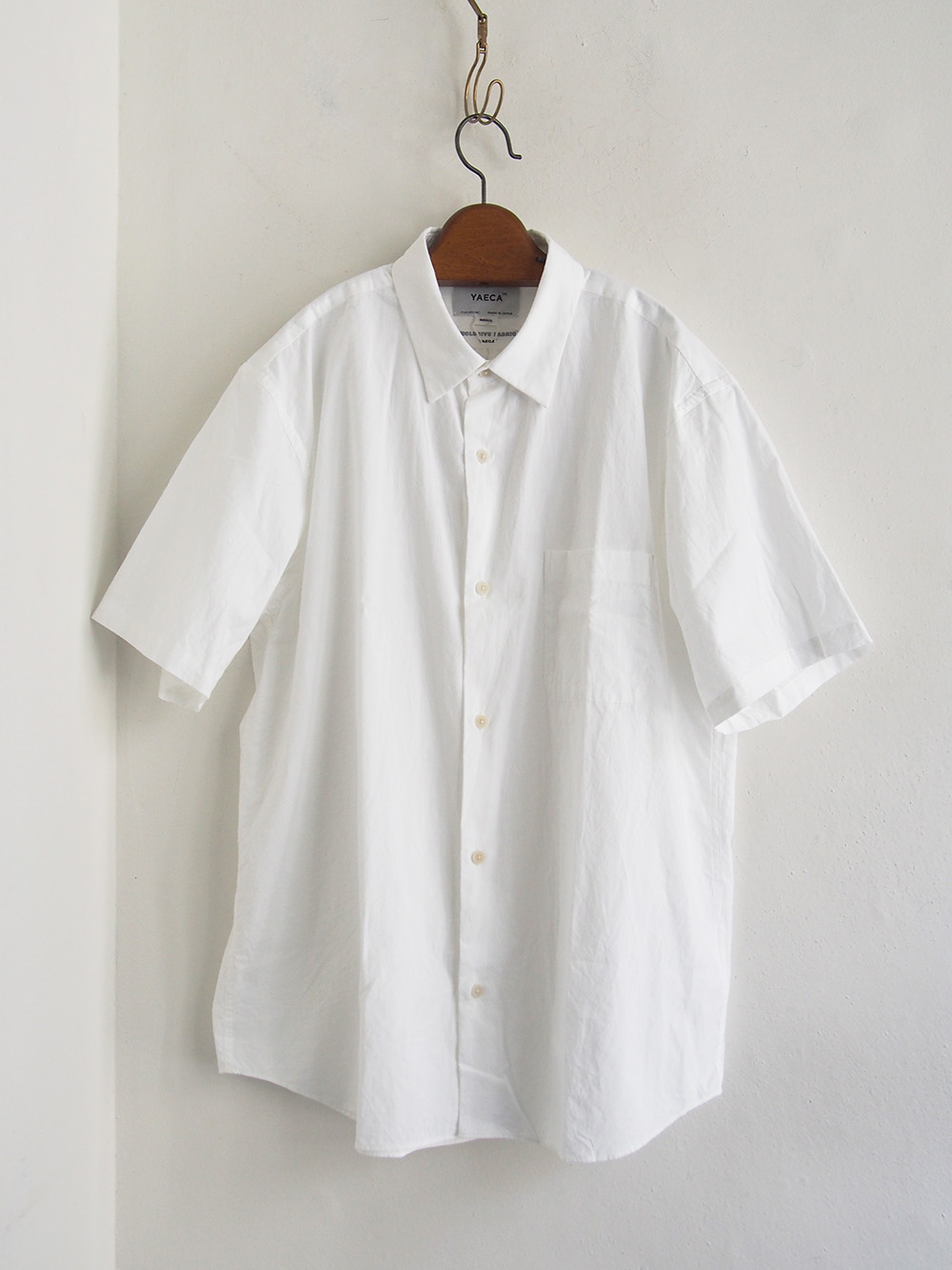 YAECA _ ボタンシャツ ワイド S/S / White-M
