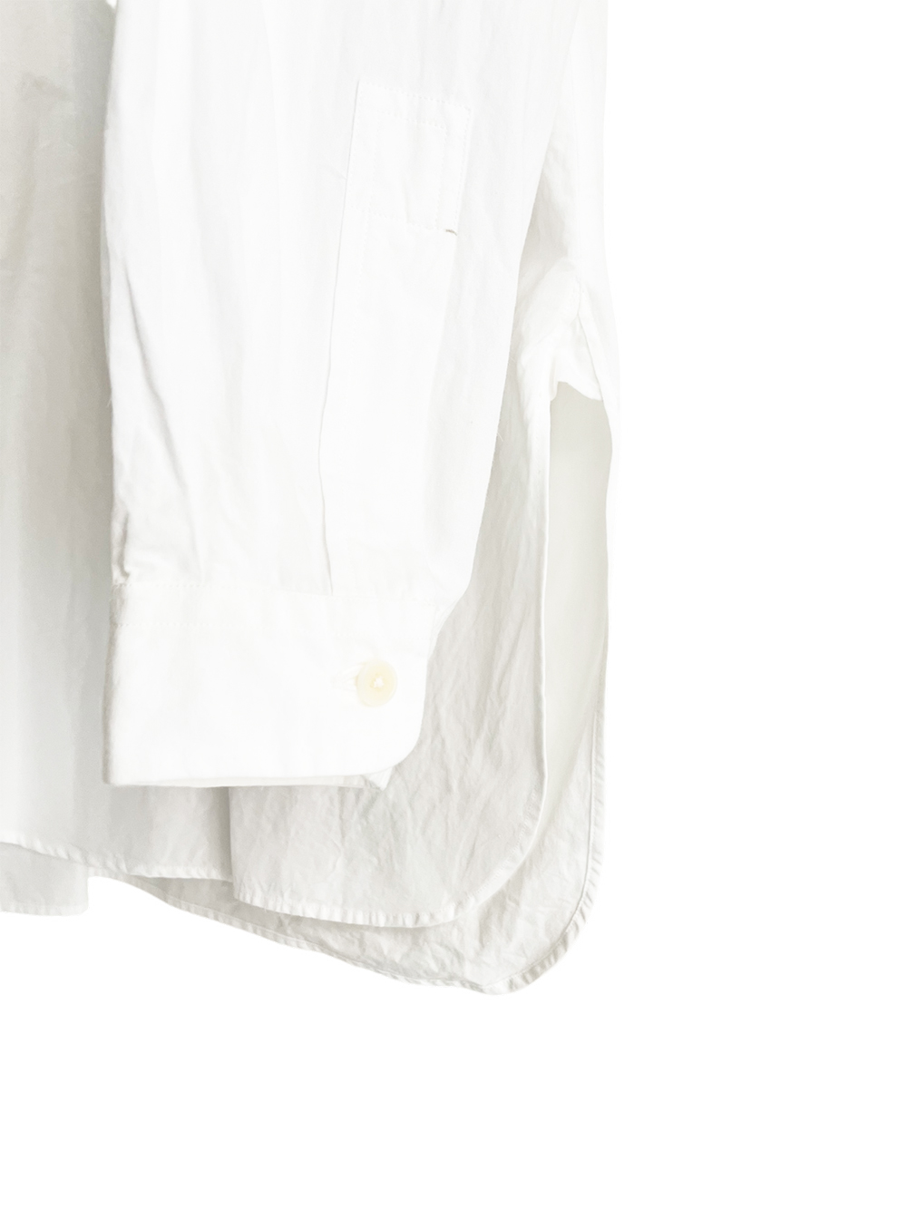 YAECA _ ボタンシャツ スタンドカラー ロング 42153 / White | R1