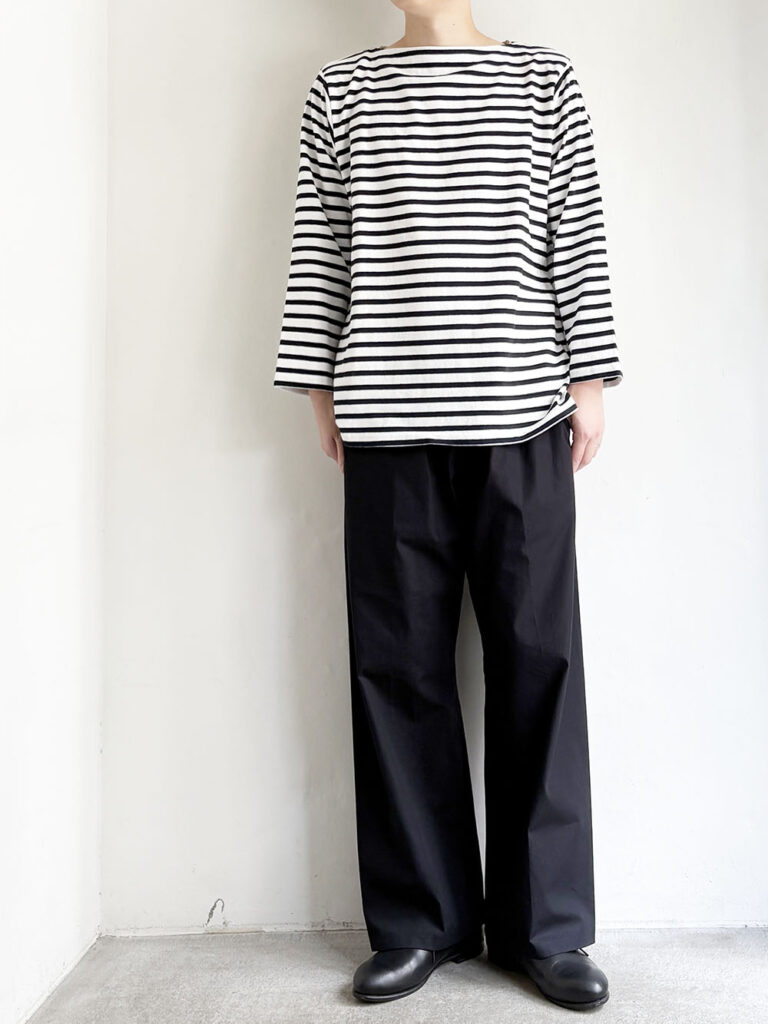 YAECA _ バスクシャツ2/4slive / Navy-ST