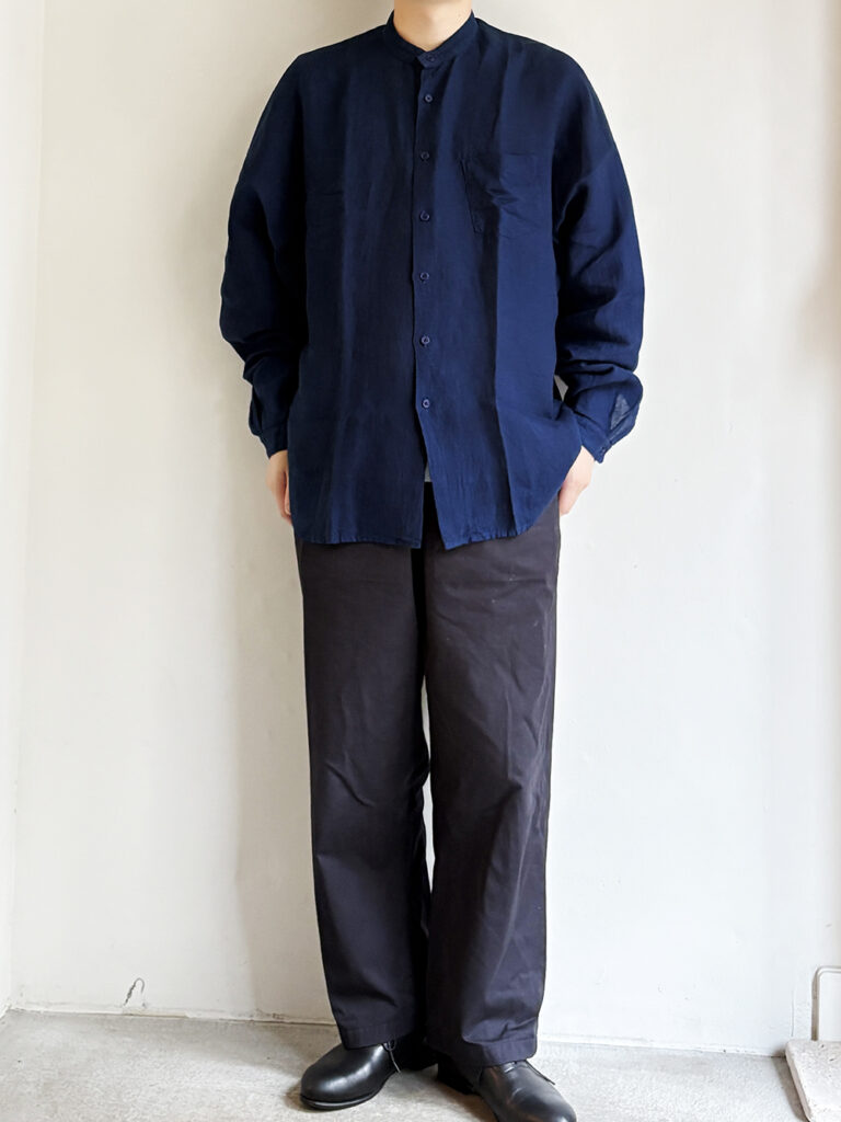 AULICO_ NO COLLOR SHIRT  / Navy