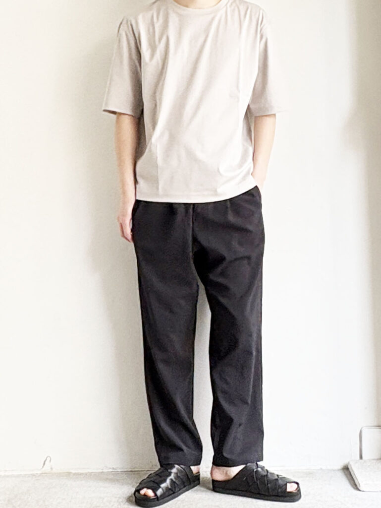 LAMOND. _ セミワイドシャリ パンツ   /  Black
