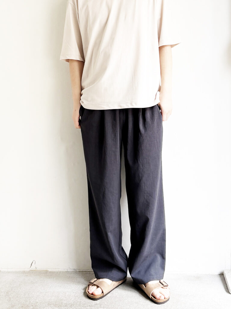LAMOND. _ newセミワイドシャリ パンツ / C.Black