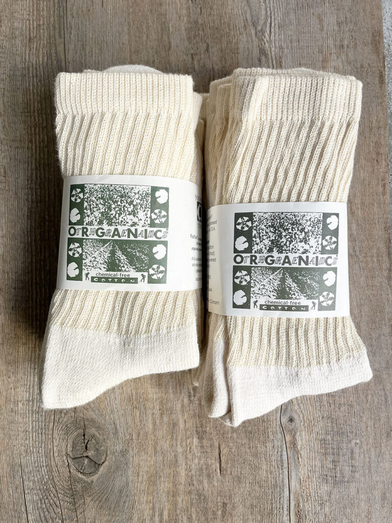 OrganicThreads / Regular Crew 3P Socks / Cream
