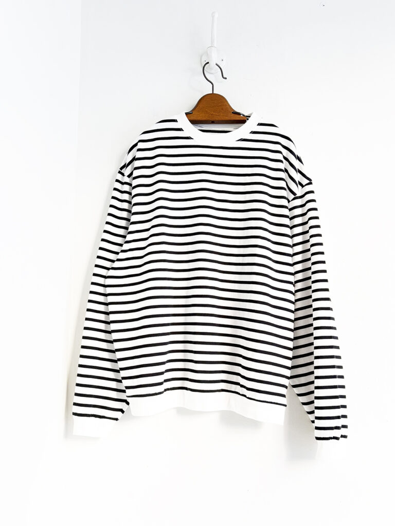 LOLO _ ボーダー天竺長袖Tシャツ / 白×黒