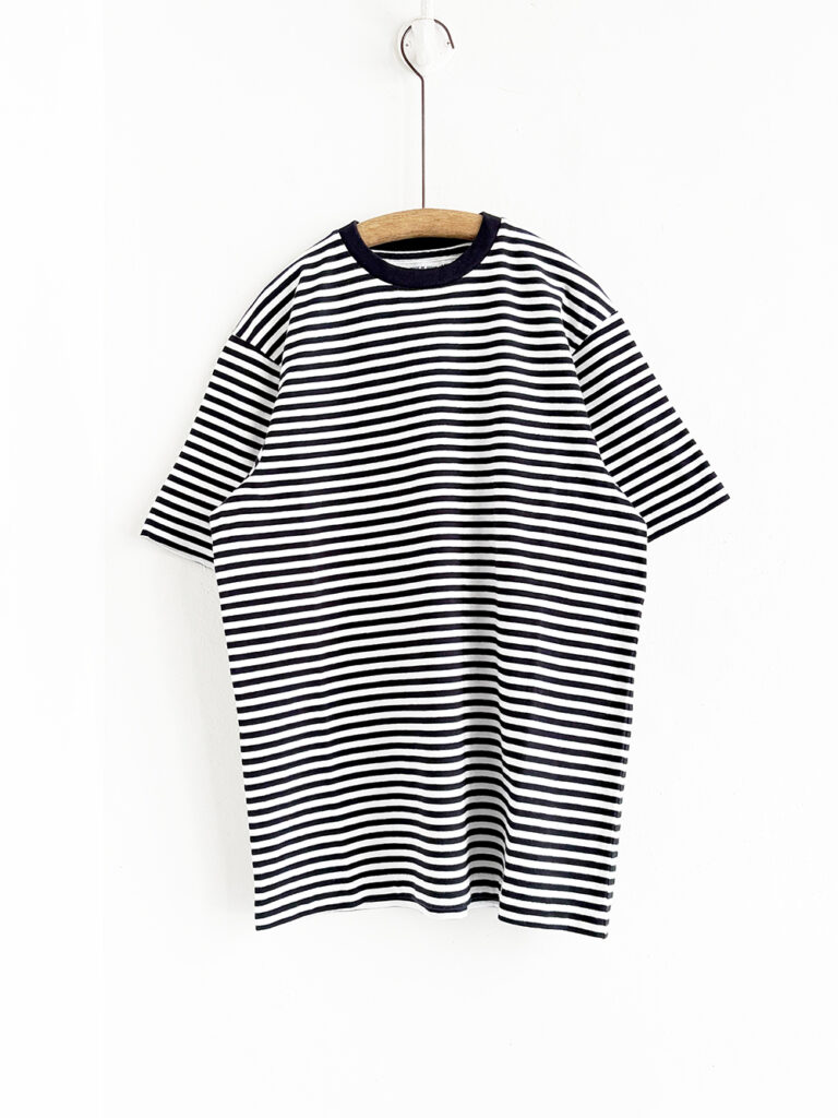 YAECA  T_ Slub Yarn  T-shirt / white×navy
